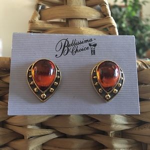 Vintage Bellissima Choice faux amber earrings